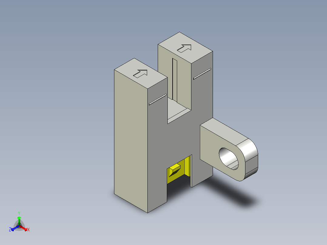 槽型光电传感器LU-T65_3D主视图