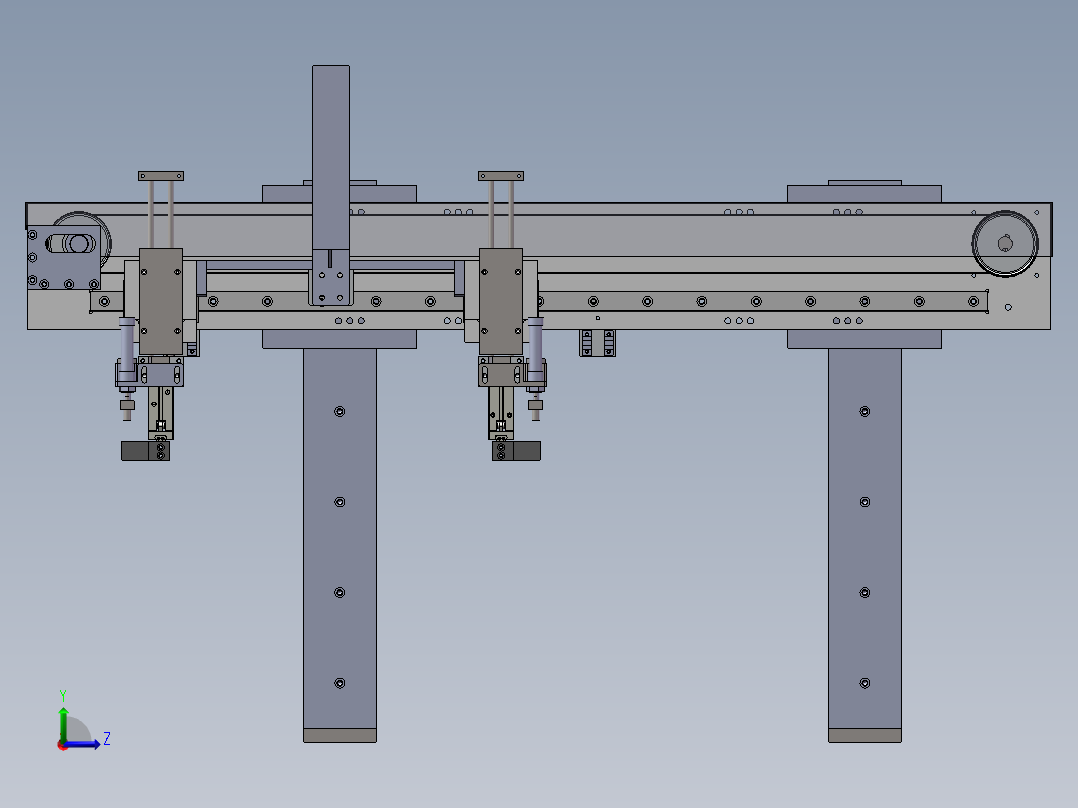 同步倍数搬运机械手机构左视图