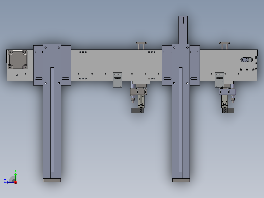 同步倍数搬运机械手机构右视图