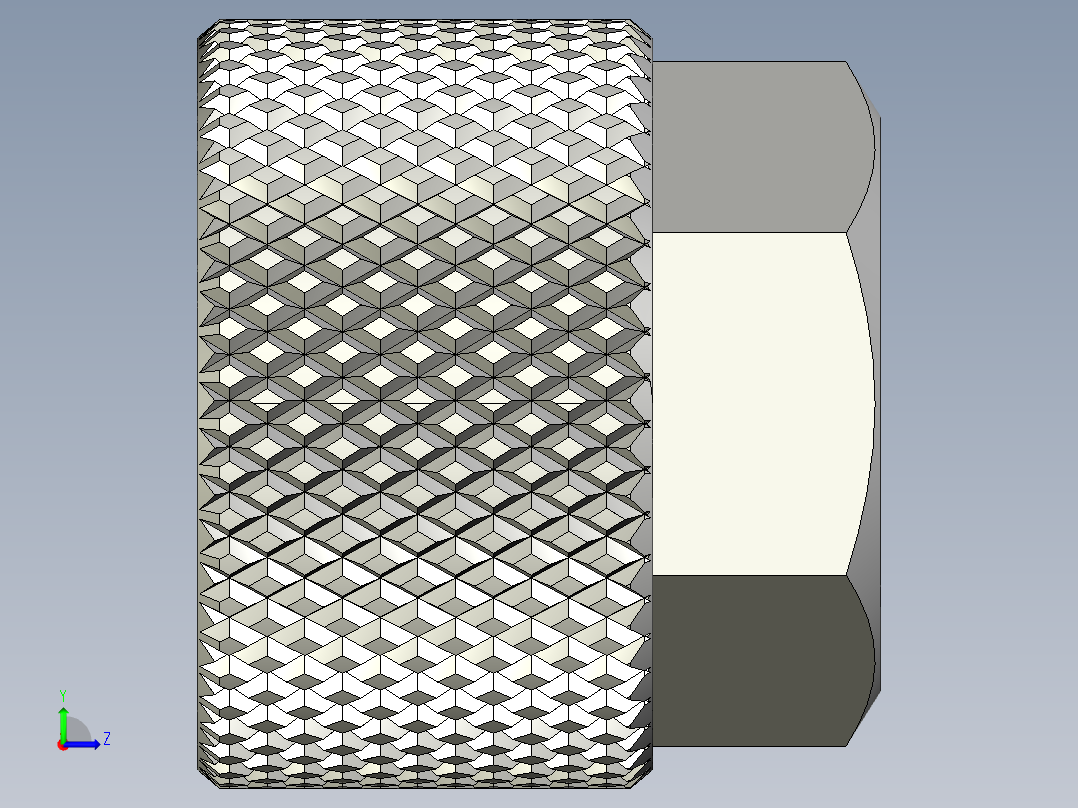 滚花螺母-M2.5 Knurled Nut左视图