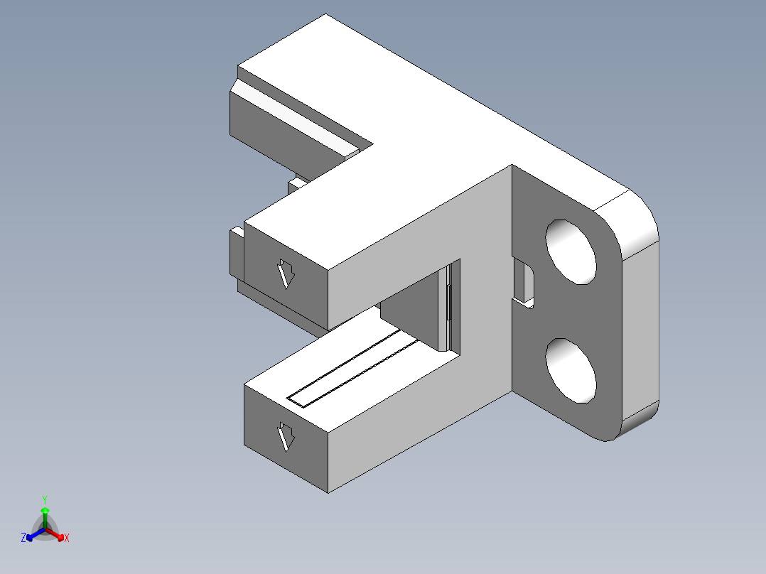 260系列槽型光电（插拔式）-FC-SPV267Z-D正等轴测图