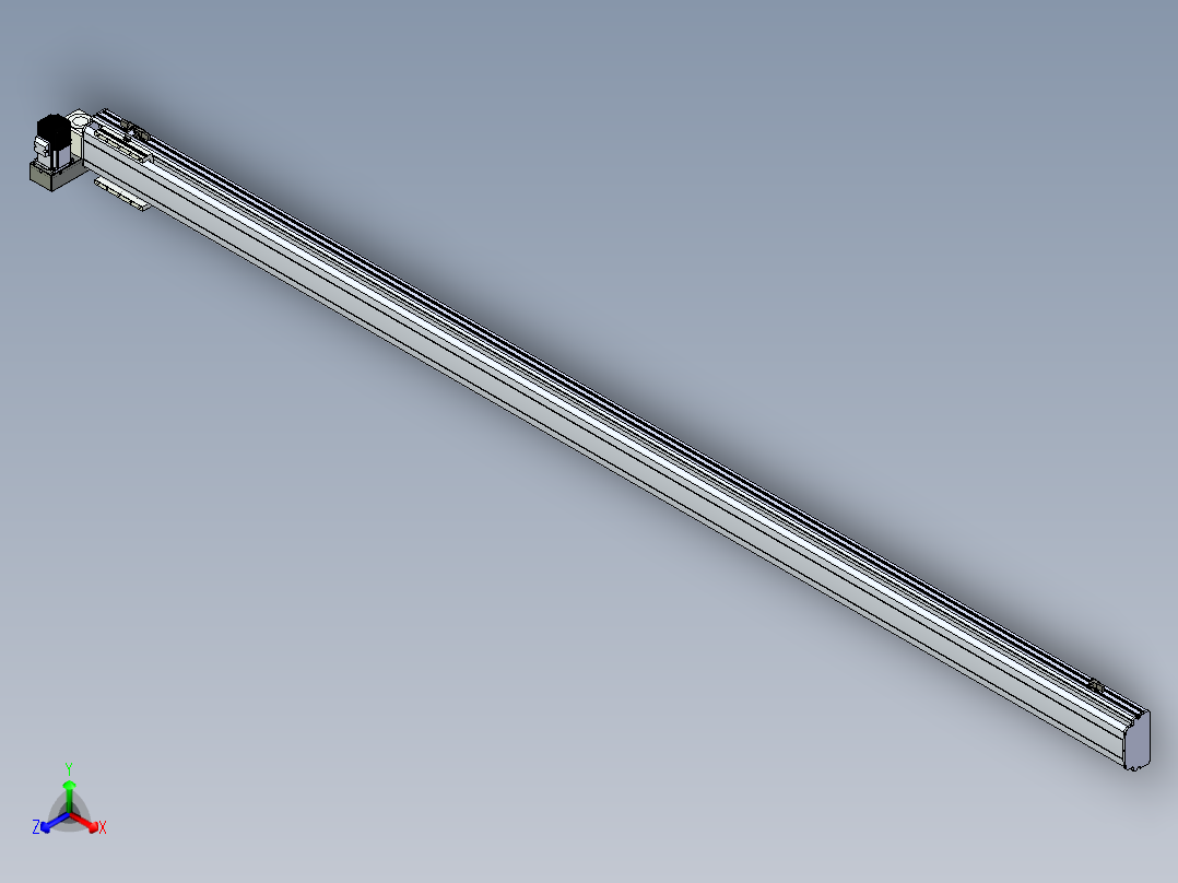 同步带滑台-半封闭B13H-L45-S2800-LU-P40-D3正等轴测图