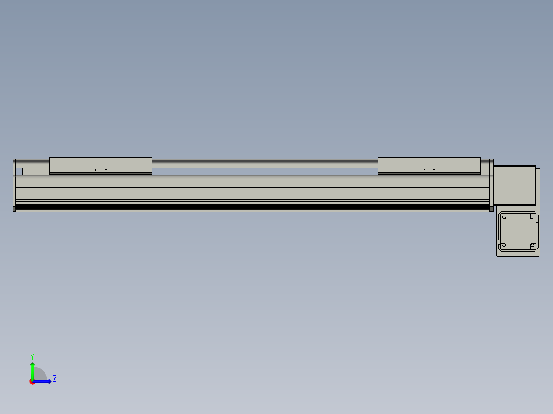 直线模组LHB21-L40-S700-RD设计图纸左视图