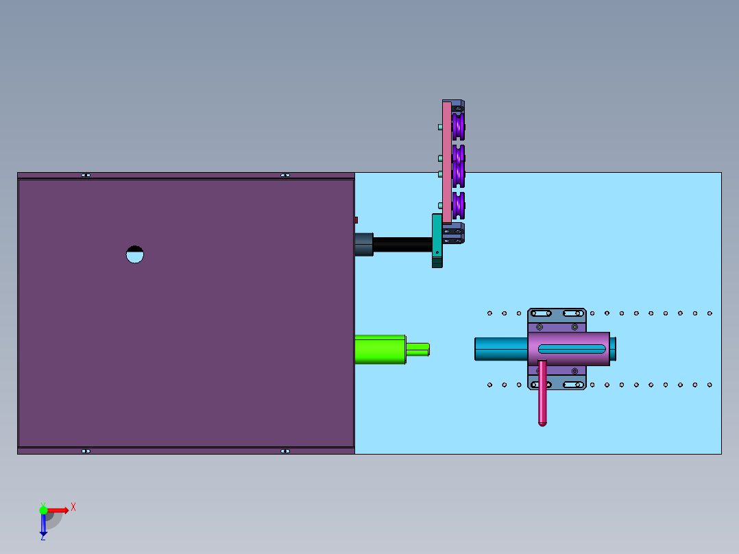 大功率自动单轴绕线机俯视图