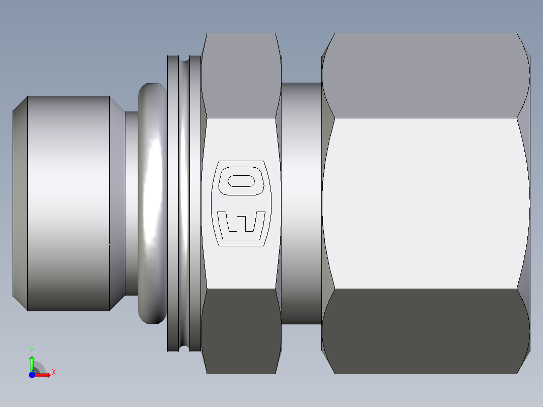 卡套式工业通用硬管接头EO_Male_Stud_connector_GEO12ZLMCF前视图