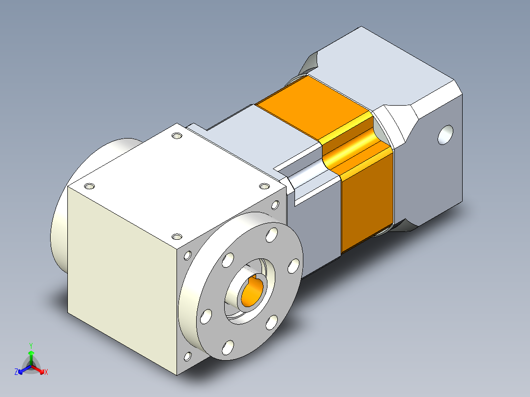 换向器PW90双孔 PGH90-L2 19-70-90-M6.stp正等轴测图