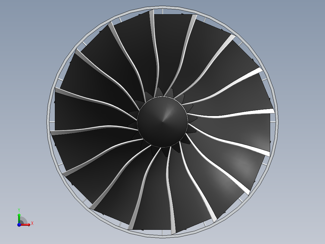 涡轮风扇发动机前视图