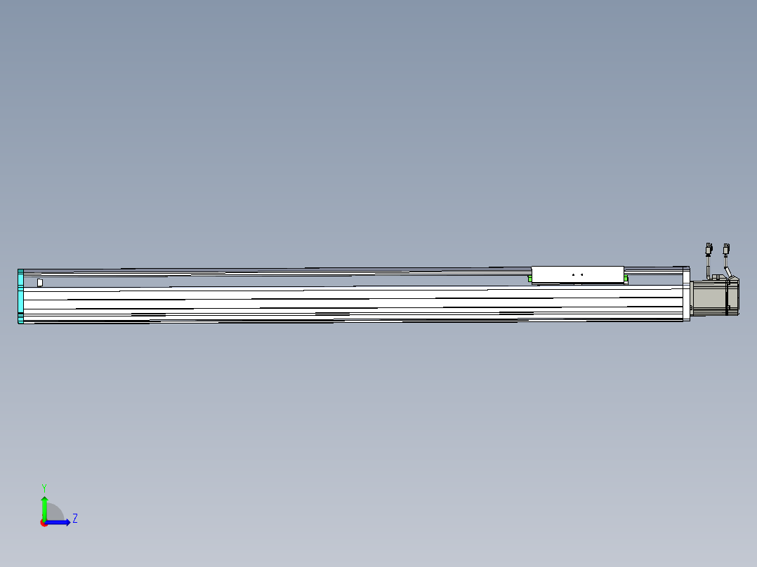 东锦丝杆传动-直线滑台模组DH210-C-L10-S1100-BC-P750W-C3左视图