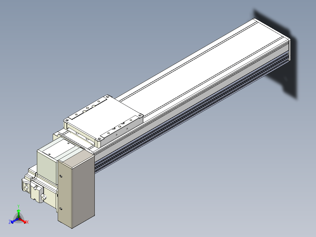 同步带全封闭直线模组TPA-HCB-105D-90-L350-RP-Y-P20-N3主视图