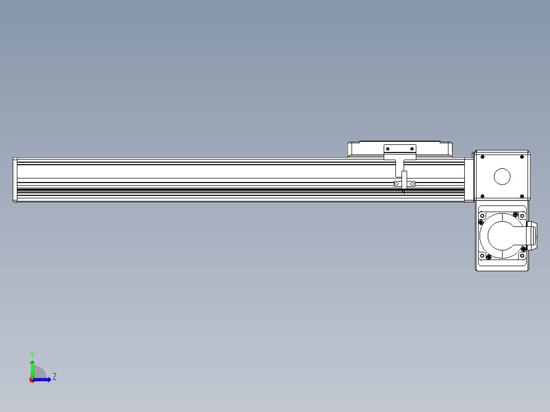 同步带全封闭直线模组TPA-HCB-105D-90-L350-RP-Y-P20-N3左视图
