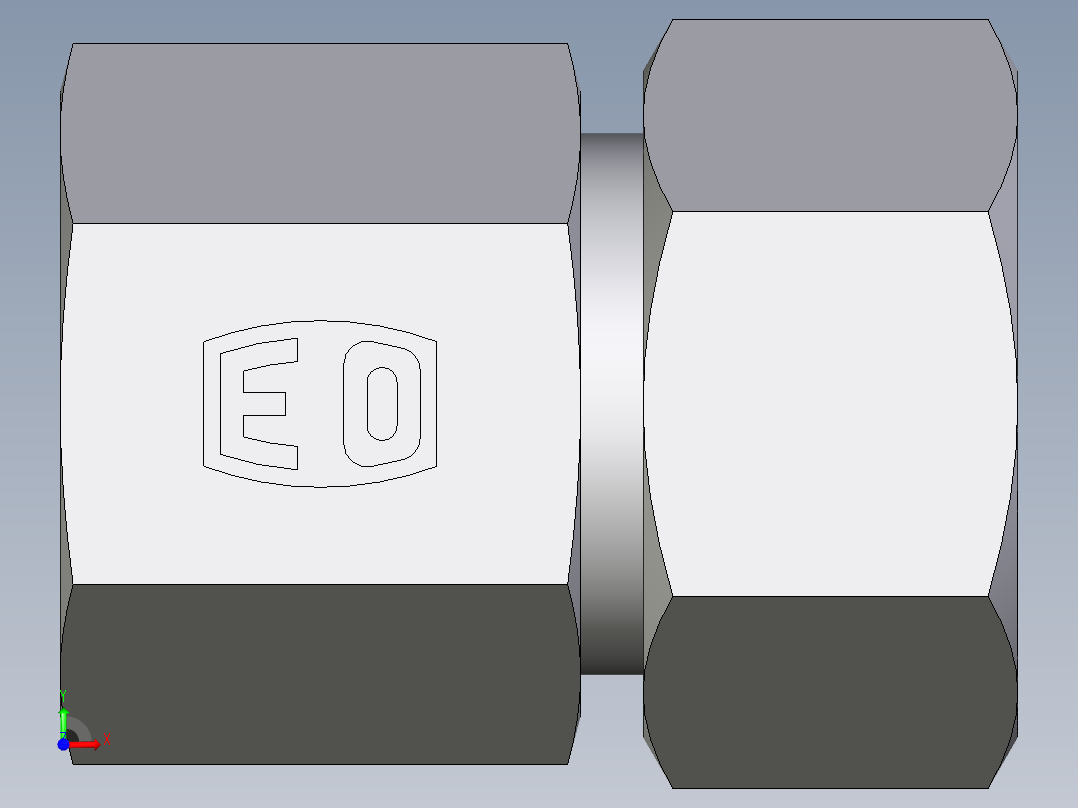 卡套式工业通用硬管接头EO_Swivel_connector_GAI18LMCF前视图