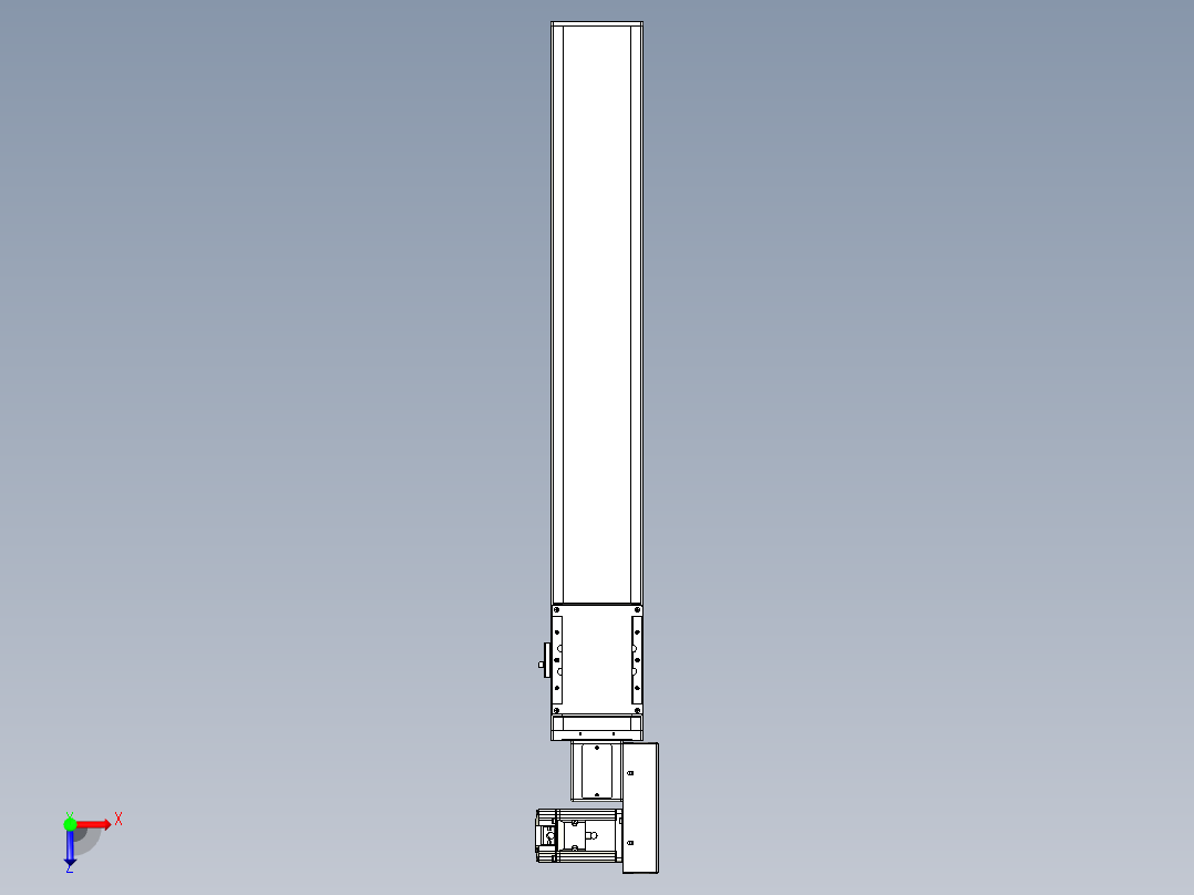 同步带全封闭直线模组TPA-HCB-105D-90-L600-MR-C-P20-N3俯视图
