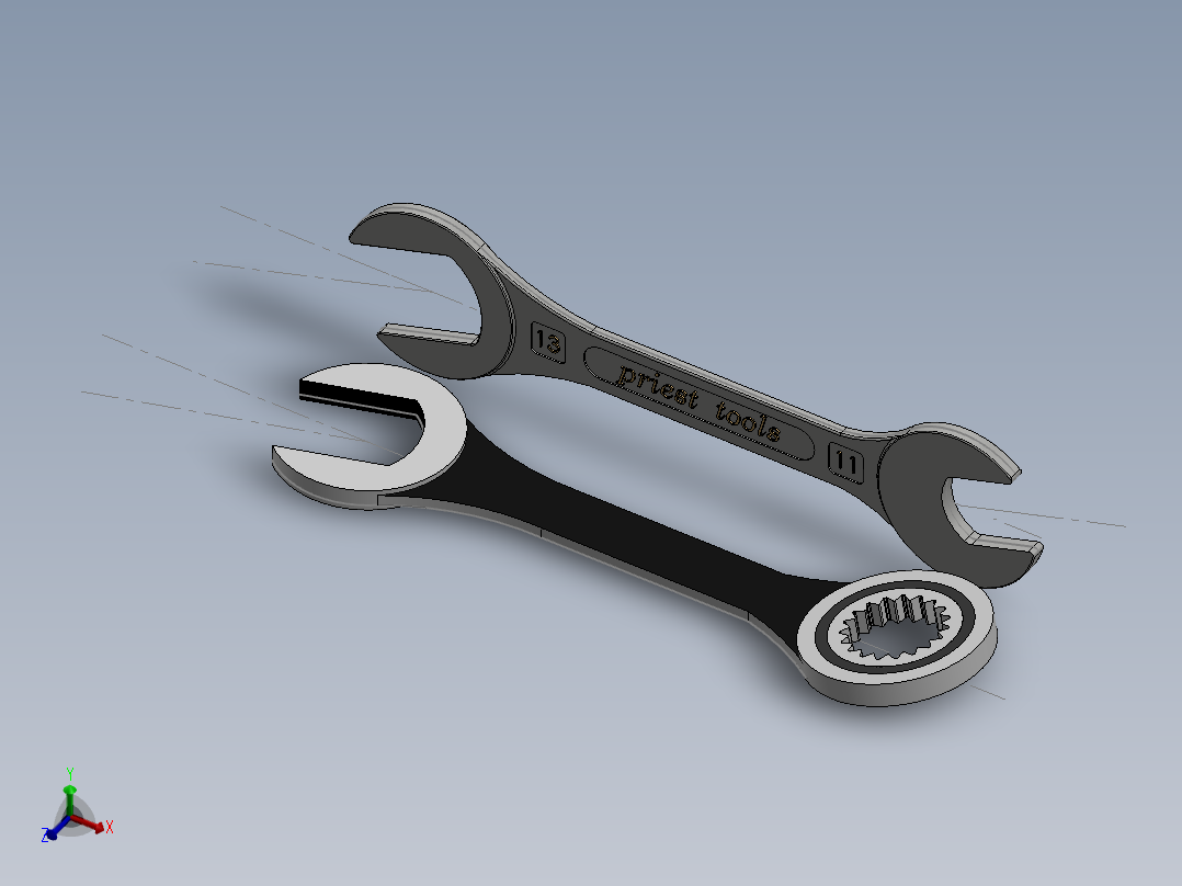 11 13号开口扳手--stl stp sw主视图