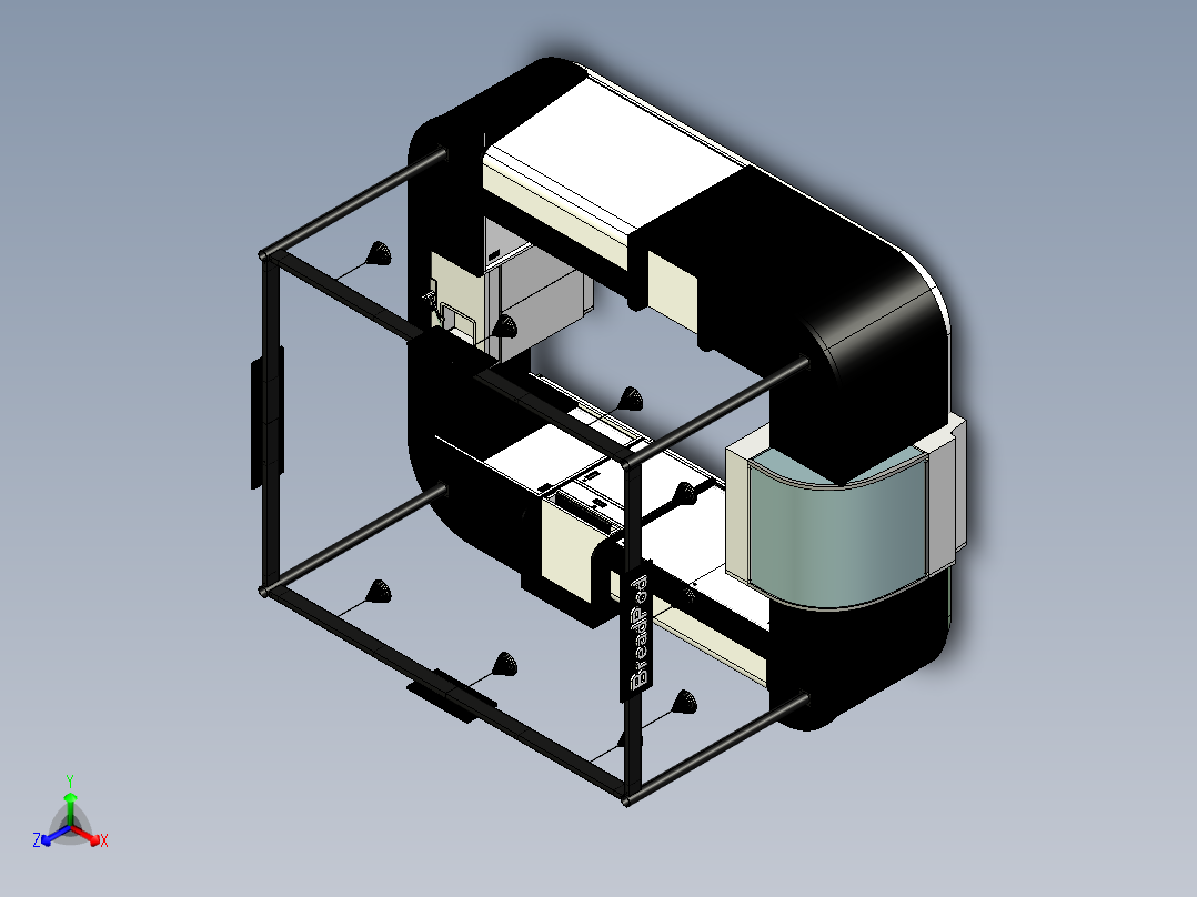 面包售货亭3D模型图纸 STP格式主视图