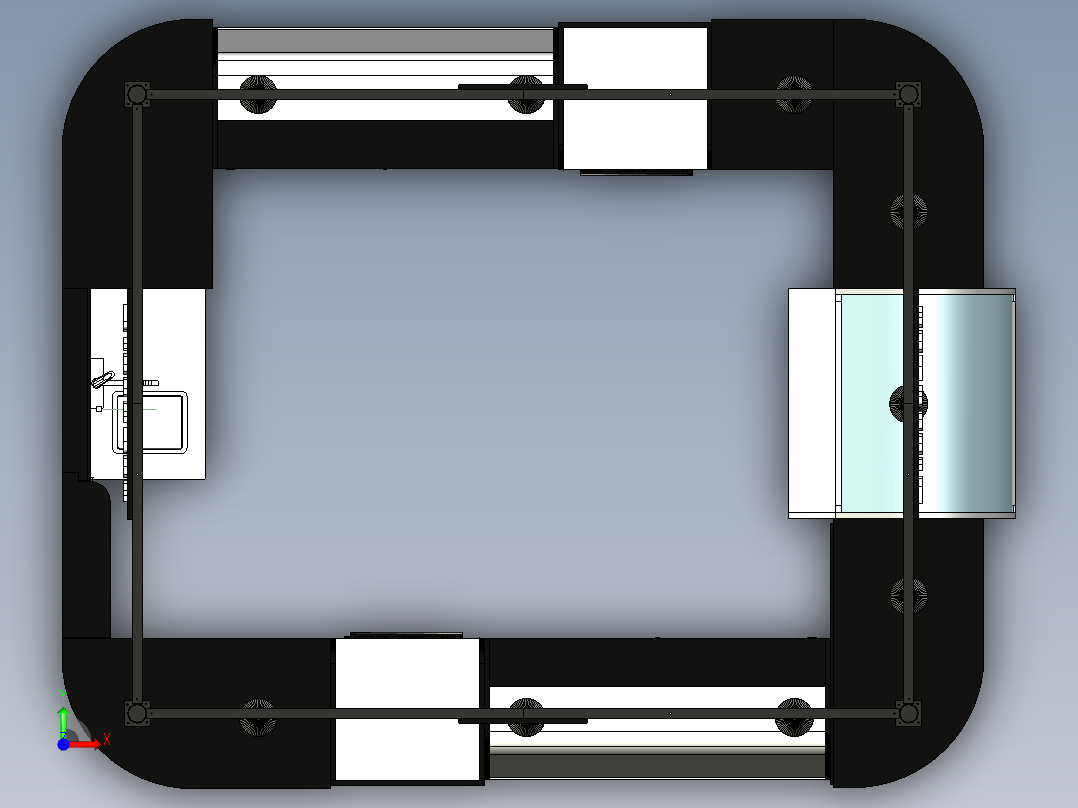 面包售货亭3D模型图纸 STP格式前视图