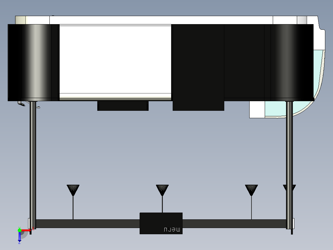 面包售货亭3D模型图纸 STP格式俯视图