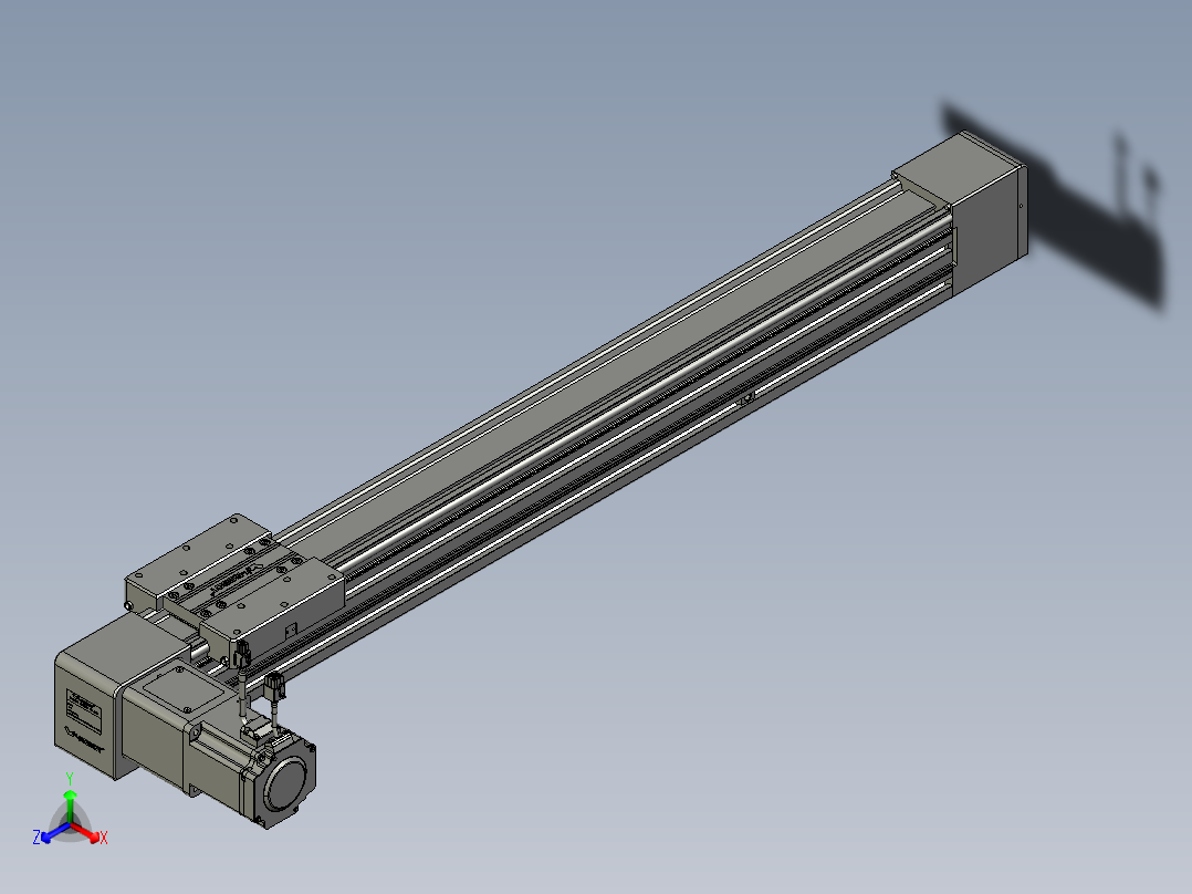 威洛博直线电机模组EB8-L200-S800-L-P75-MS3主视图
