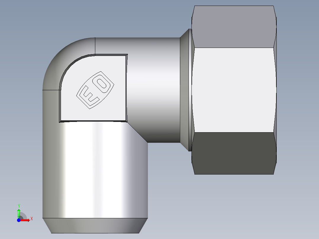 卡套式工业通用硬管接头EO_Weld_elbown_WAS30ZS前视图