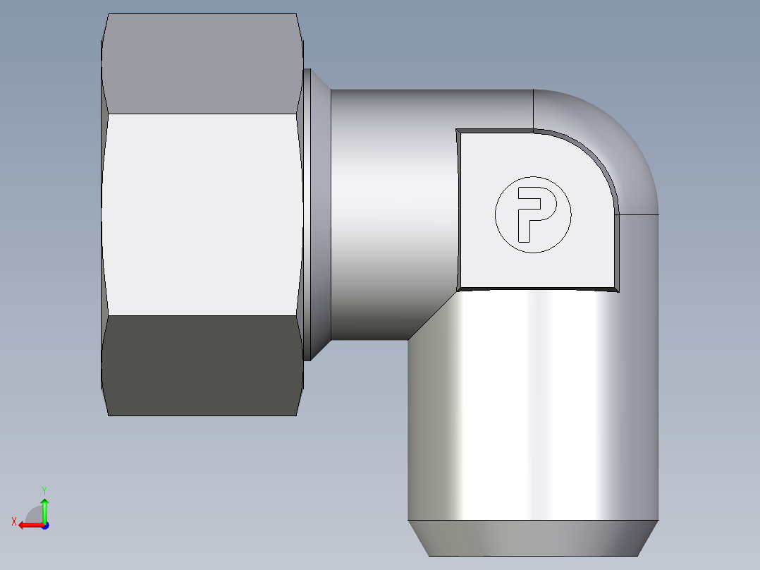 卡套式工业通用硬管接头EO_Weld_elbown_WAS30ZS后视图
