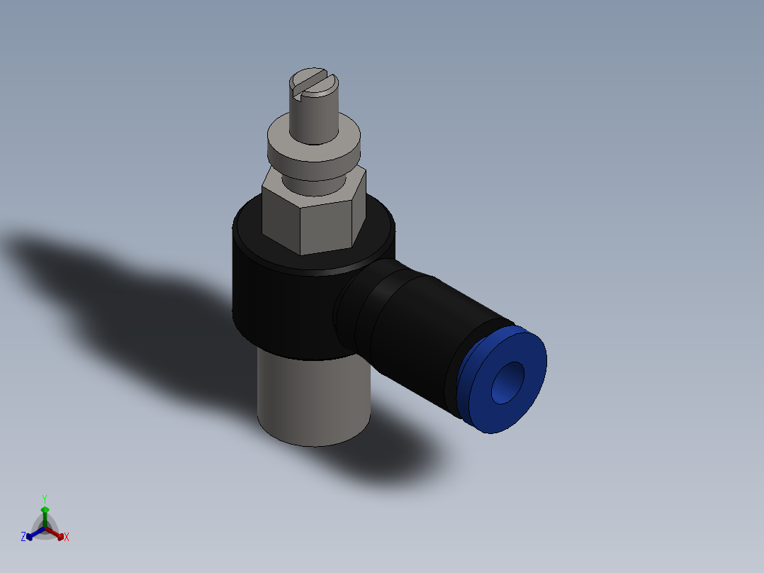 Ø4 x 1-8 - CONTROLE DE FLUXO 90° BANJO (C0K510418)正等轴测图