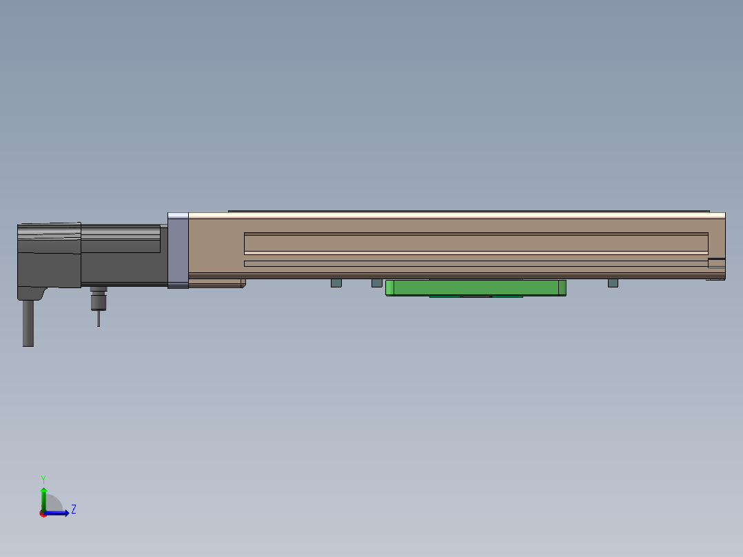 三轴吸取机械手sw18可编辑左视图