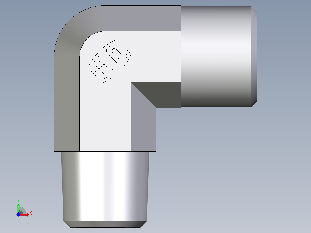 卡套式工业通用硬管接头EO_Male_stud_elbow_WE08SR71X前视图