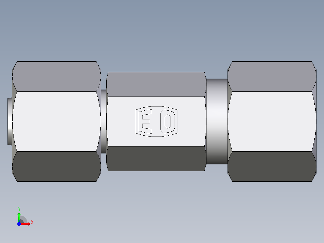 卡套式工业通用硬管接头EO_Distance_piece_adapter_DA08L71前视图