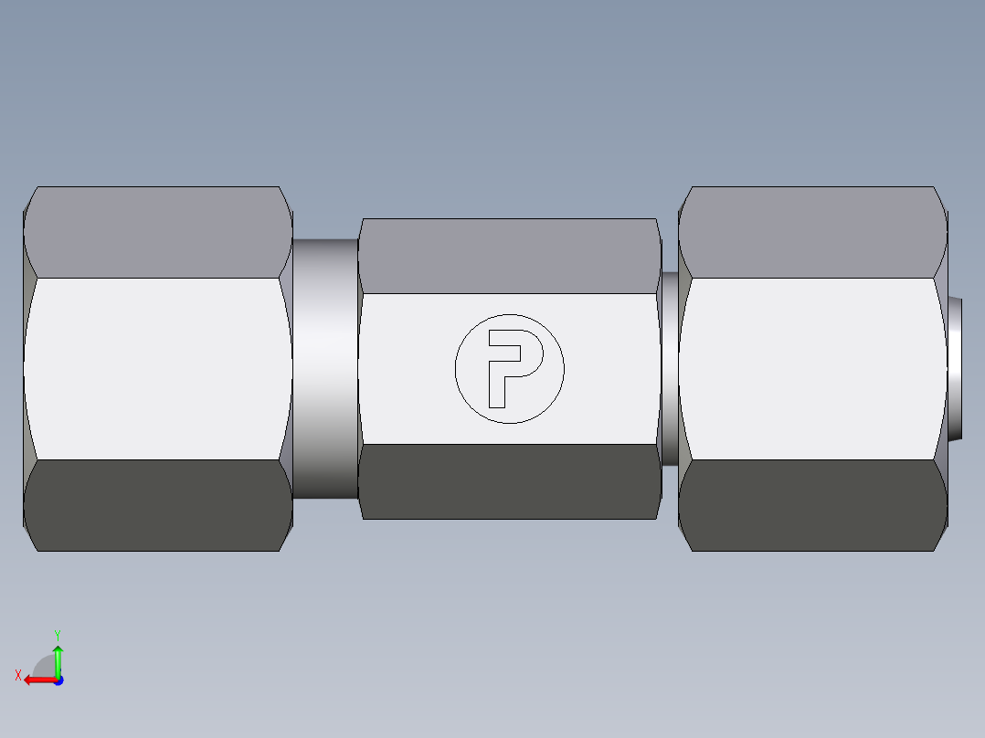 卡套式工业通用硬管接头EO_Distance_piece_adapter_DA08L71后视图