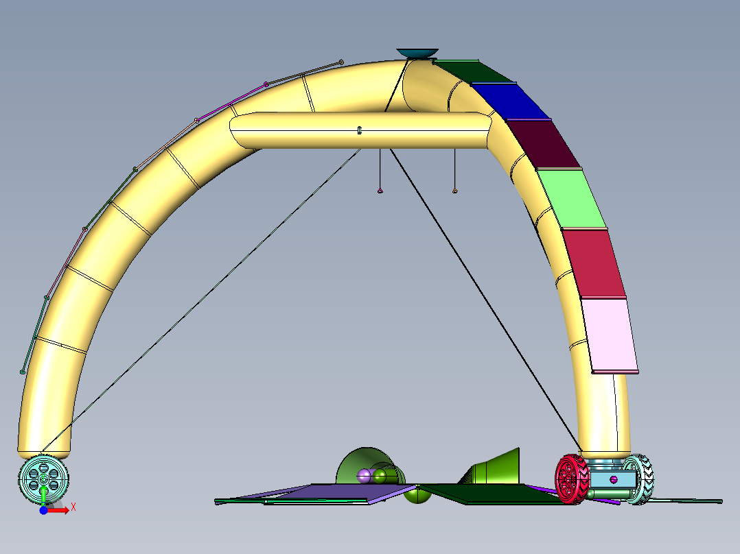 月球补给卸载系统前视图