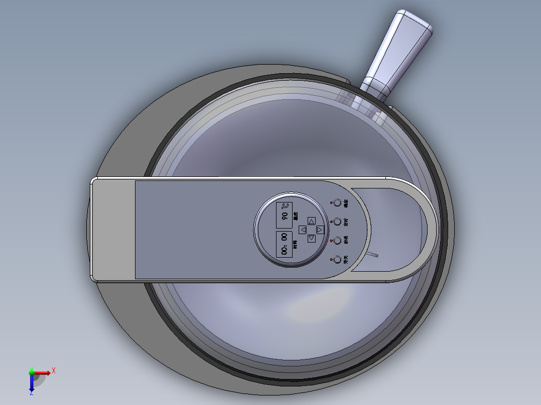 自动炒菜锅三维模型俯视图