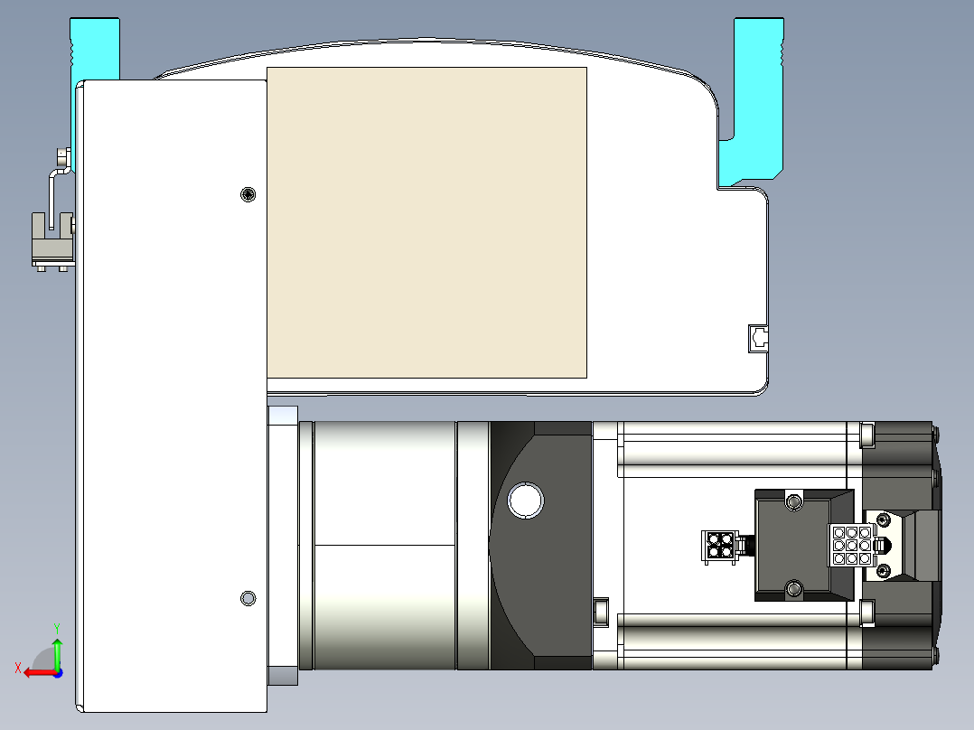 同步带滑台-半封闭B22H-L100-C-S1350-RD-P75-D3-N5后视图