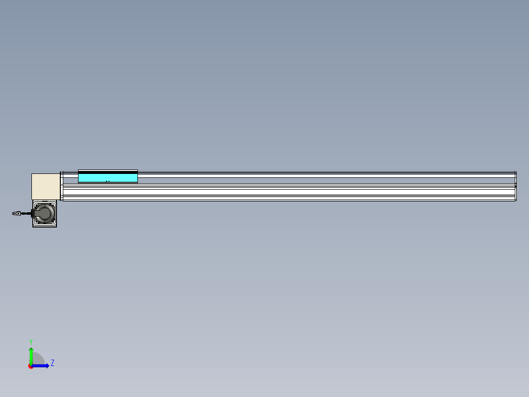 同步带滑台-半封闭B22H-L100-C-S1350-RD-P75-D3-N5左视图