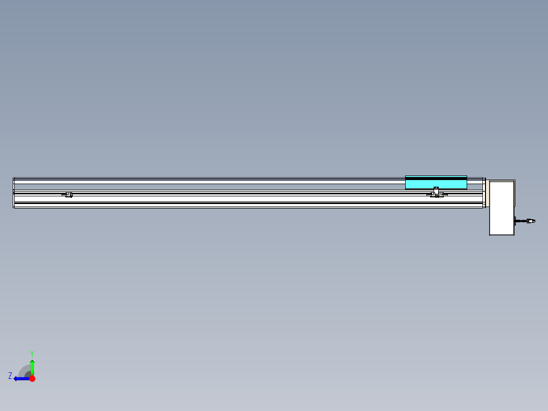 同步带滑台-半封闭B22H-L100-C-S1350-RD-P75-D3-N5右视图
