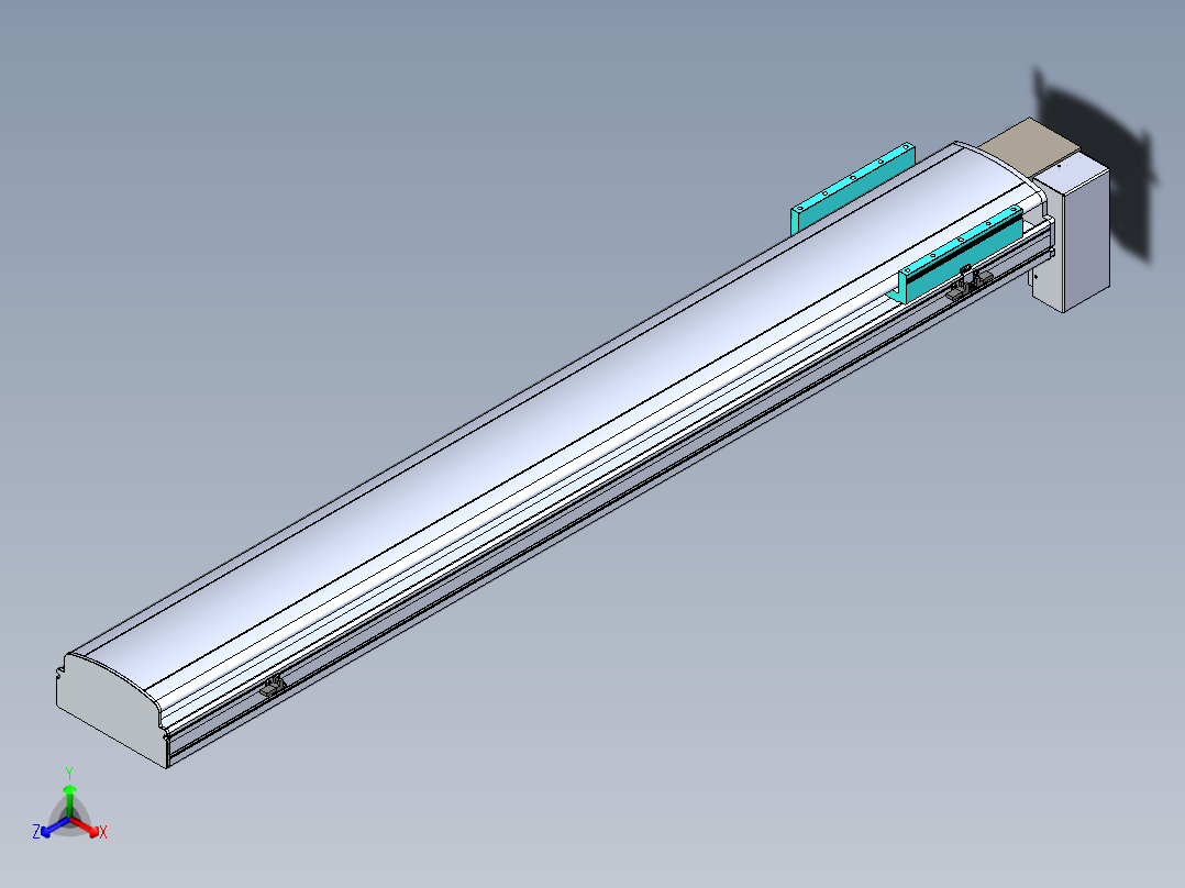 同步带滑台-半封闭B22H-L100-C-S1350-RD-P75-D3-N5正等轴测图