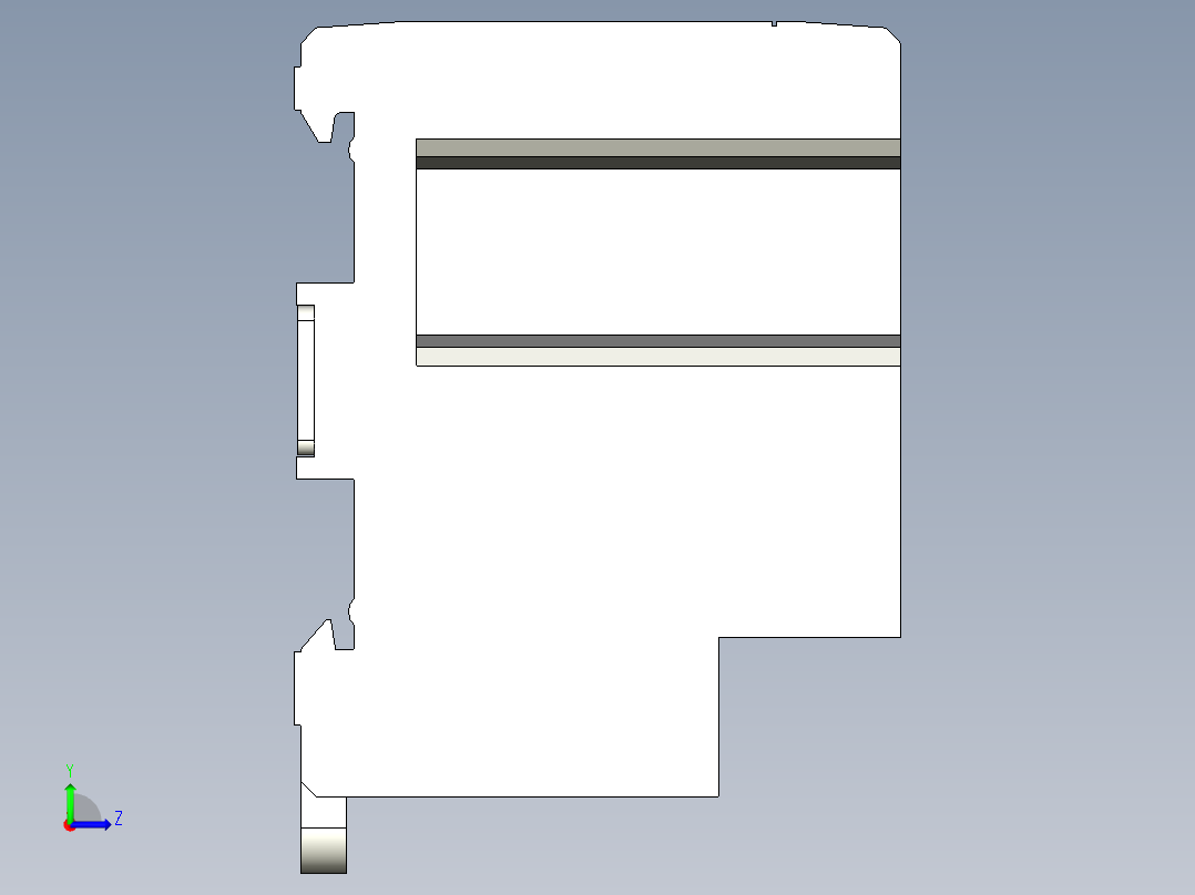 基恩士KV-RC16BR_8BXR_kc图纸模型左视图