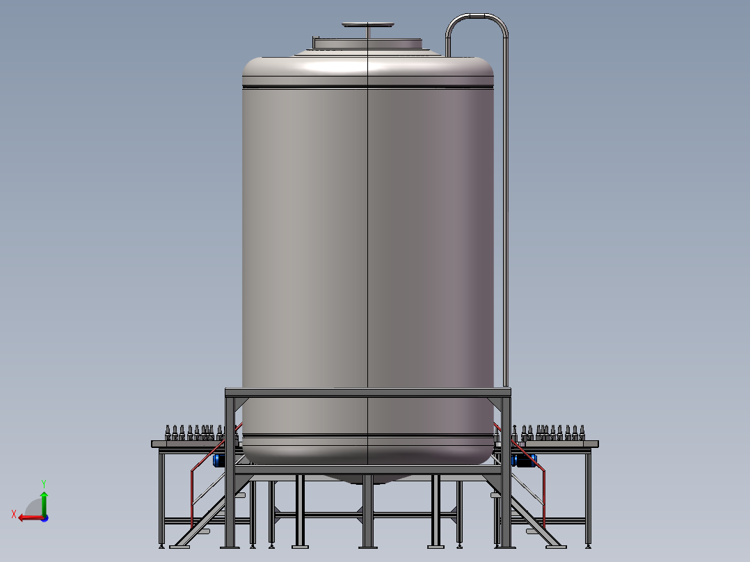 全自动啤酒灌装线 sw19可编辑后视图