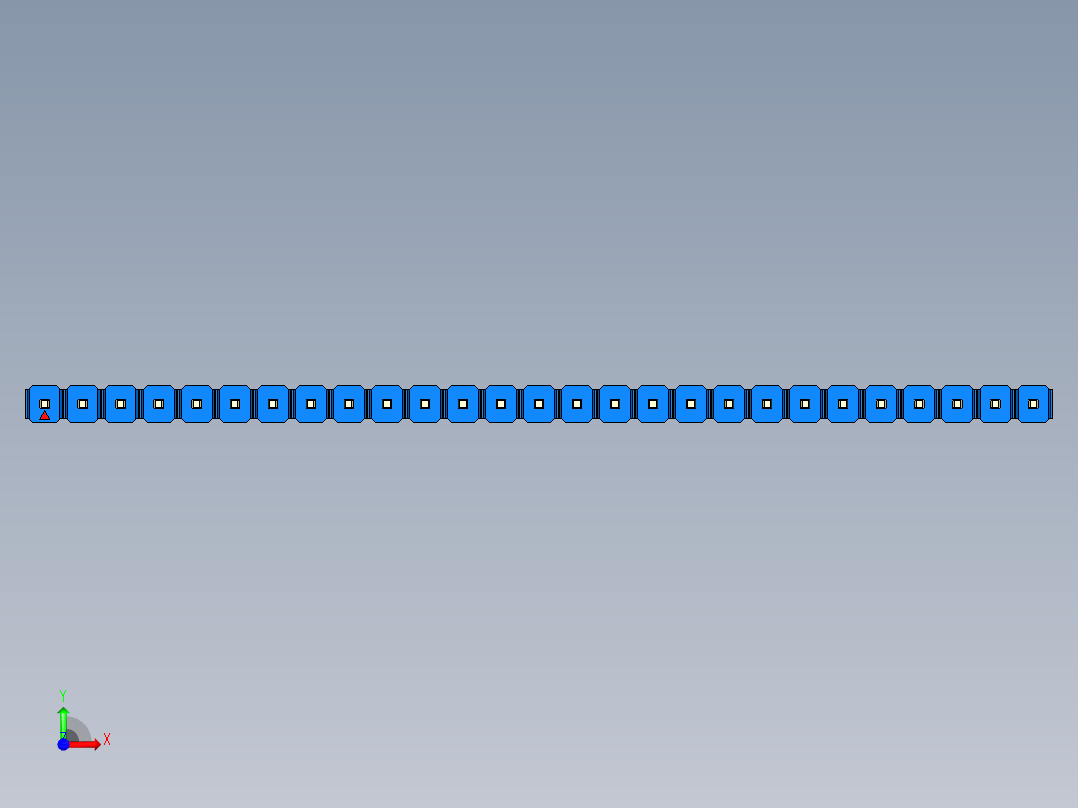 彩色公头100mil（2.54mm）系列-DS1021_blue_1x27p_100mil_Type1_rev1.0前视图