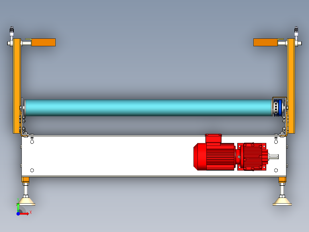 滚筒输送机motorized-roller-conveyor-stp前视图