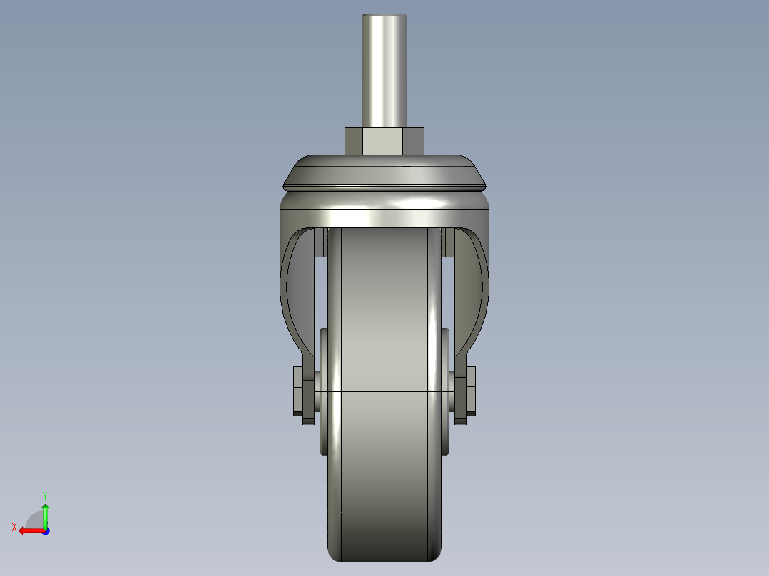GY-3寸万向螺杆 TPR轮带刹轮[GY-3]后视图