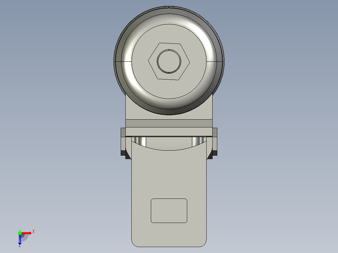 GY-3寸万向螺杆 TPR轮带刹轮[GY-3]俯视图