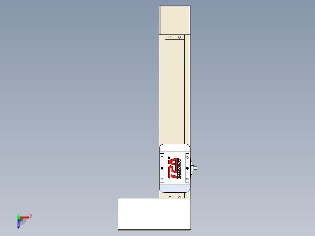 同步带全封闭直线模组TPA-HCB-65S-90-L200-ML-C-P10-N3俯视图
