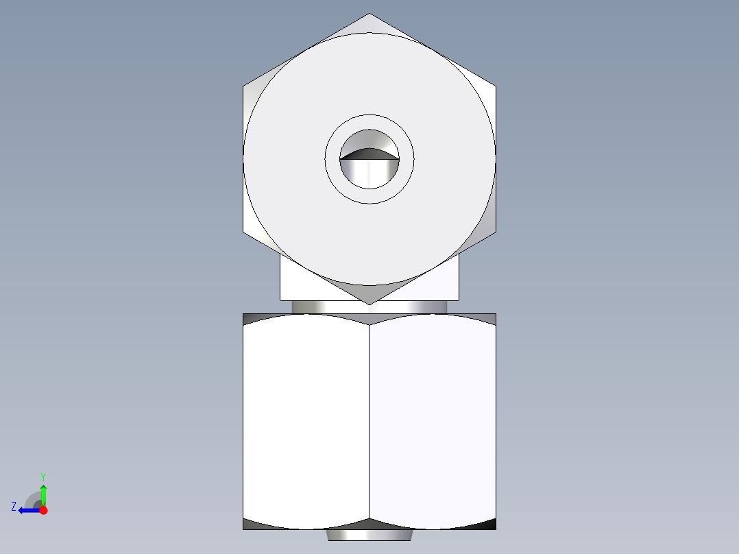 卡套式工业通用硬管接头EO_Swivel_nut_elbow_EW06SCF右视图