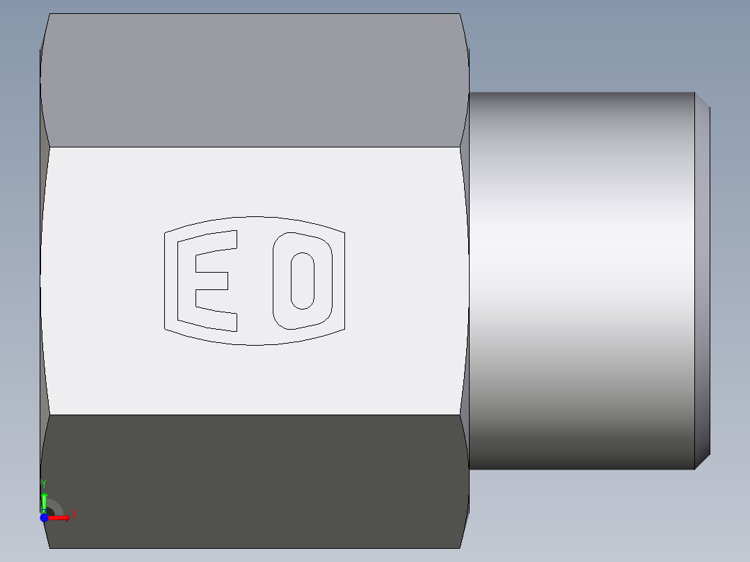 卡套式工业通用硬管接头EO_Swivel_connector_GAI14SM71X前视图