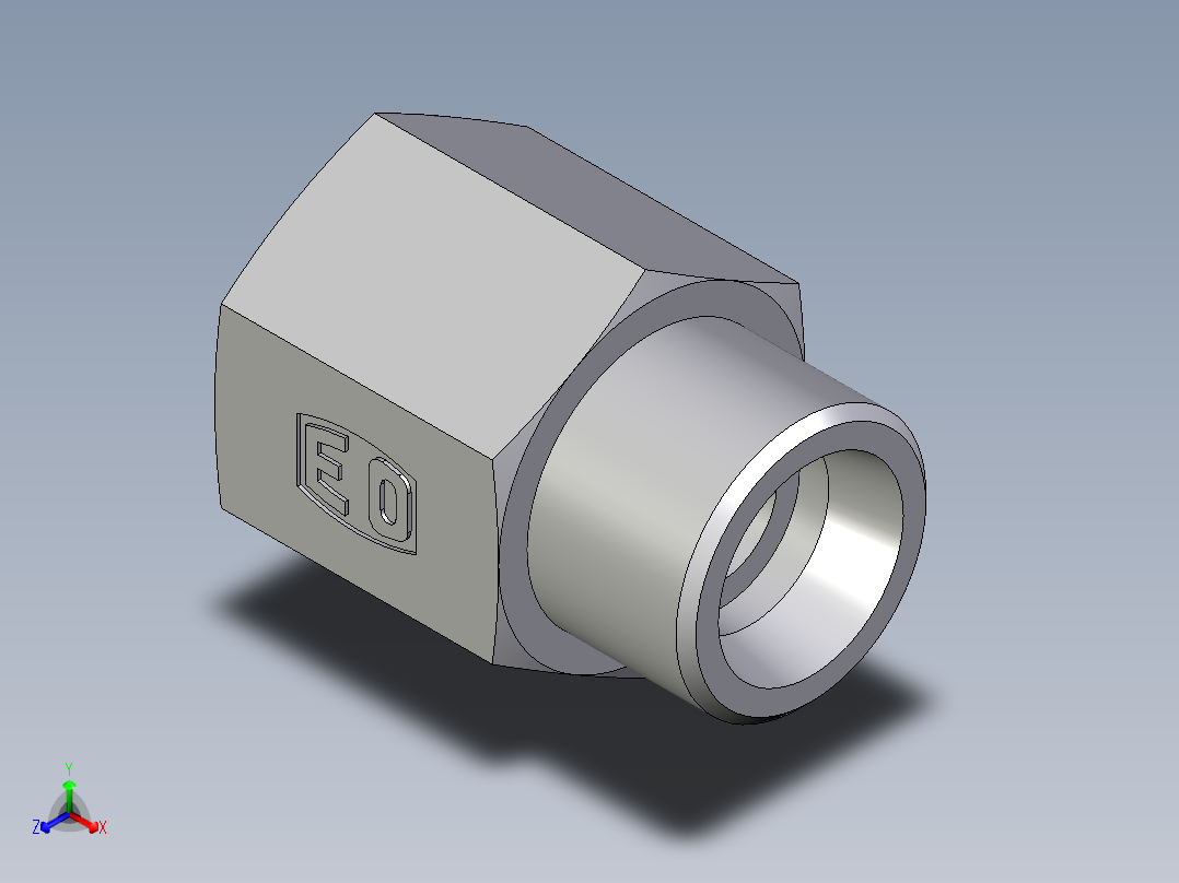 卡套式工业通用硬管接头EO_Swivel_connector_GAI14SM71X正等轴测图