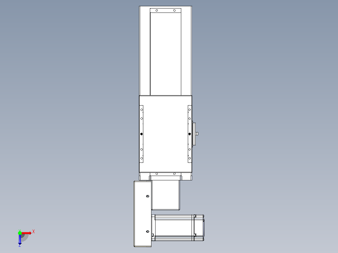 同步带全封闭直线模组TPA-HCB-120D-90-L150-ML-C-P40-N3俯视图