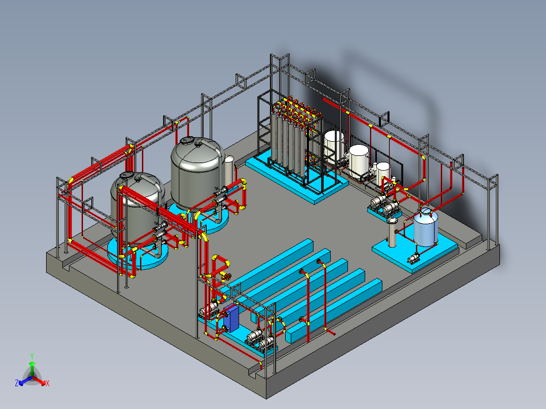 超滤系统设备房后视图