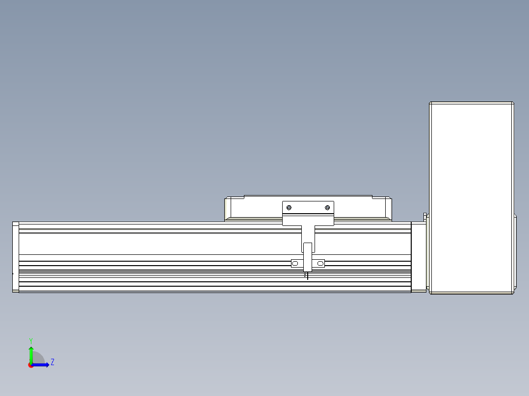 同步带全封闭直线模组TPA-HCB-105D-90-L100-LU-C-P20-N3左视图