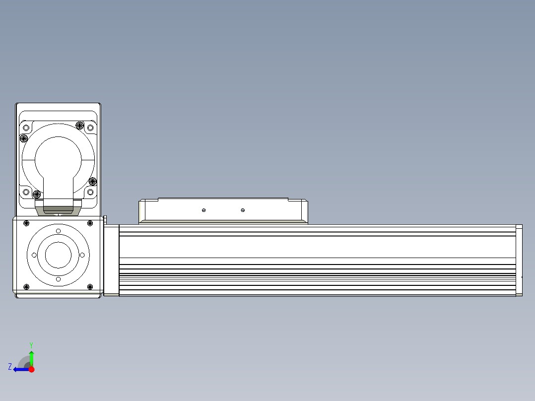 同步带全封闭直线模组TPA-HCB-105D-90-L100-LU-C-P20-N3右视图