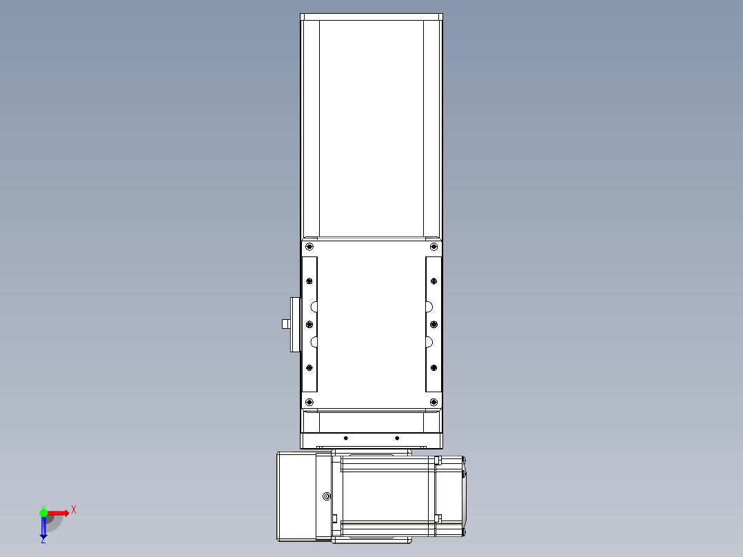 同步带全封闭直线模组TPA-HCB-105D-90-L100-LU-C-P20-N3俯视图