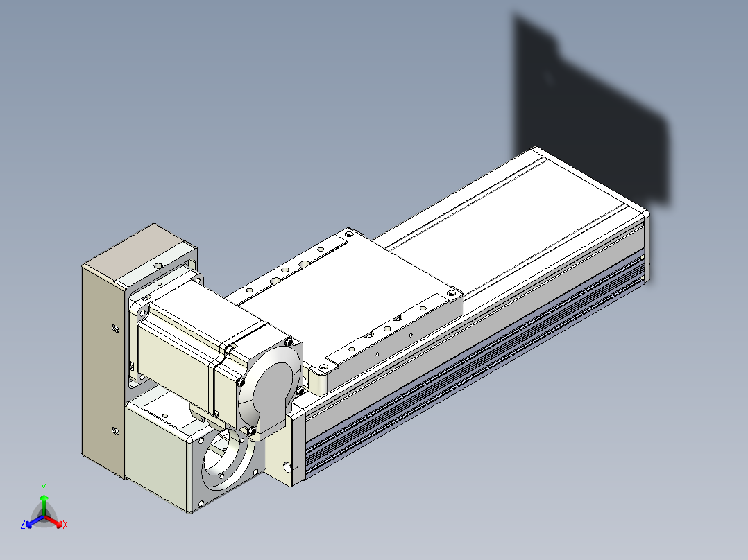 同步带全封闭直线模组TPA-HCB-105D-90-L100-LU-C-P20-N3正等轴测图